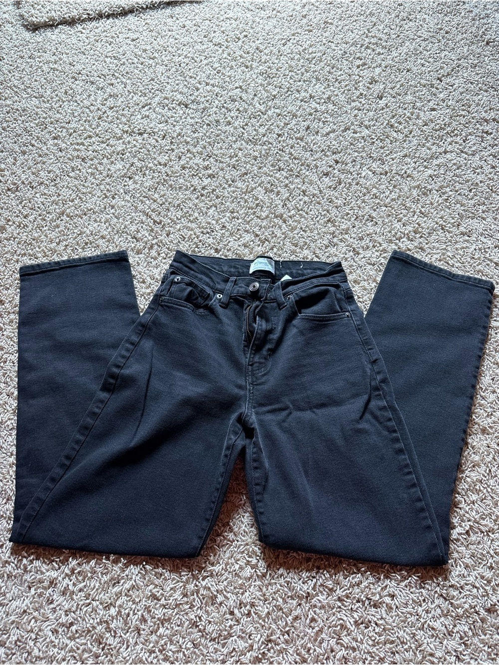 Black High-Rise Straight Jeans